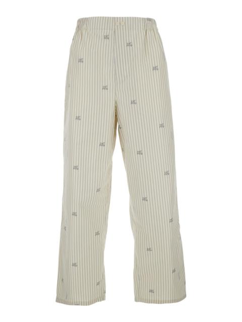 JACQUEMUS Jacquemus Men Beige Pants With Elasticated Waist And Striped Design In Cotton Man