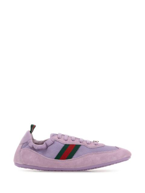 GUCCI Gucci Women Lilac Fabric And Suede Gucci Shift Sneakers