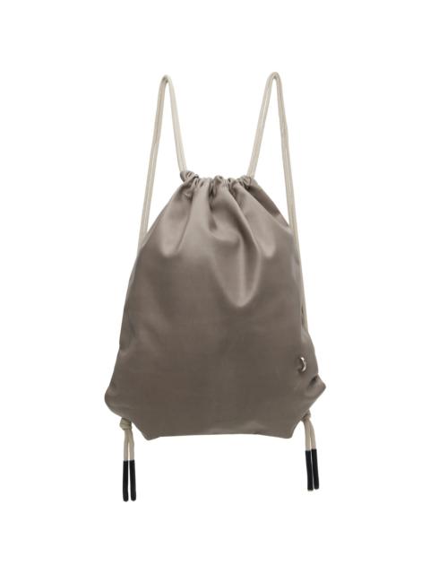 Rick Owens Gray & Off-White Concordians Drawstring Backpack