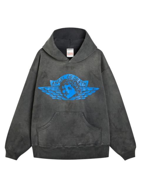 SAINT M×××××× Saint Mxxxxxx Angel of Death Hooded Cotton Sweatshirt