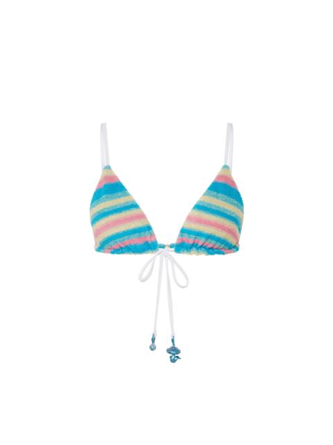 CASABLANCA Stripe Towelling Bikini Top | Casablanca Paris
