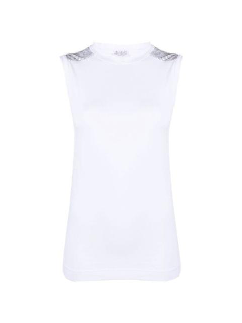 Brunello Cucinelli Brunello Cucinelli White Sleeveless Fitted Top