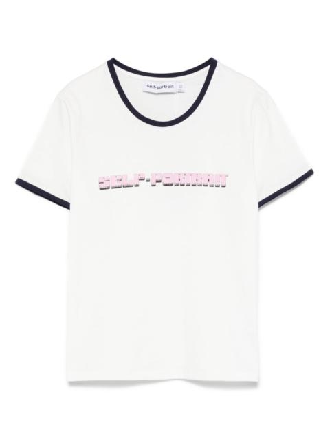 self-portrait logo-print T-shirt