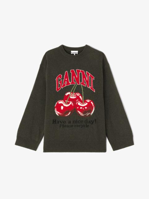 GANNI OVERSIZED GRAPHIC SWEATER