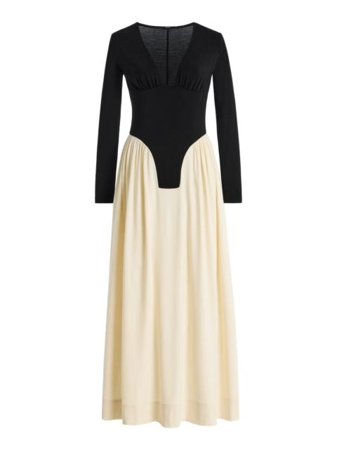 BEVZA Exclusive Fiona Jersey Maxi Dress black/white
