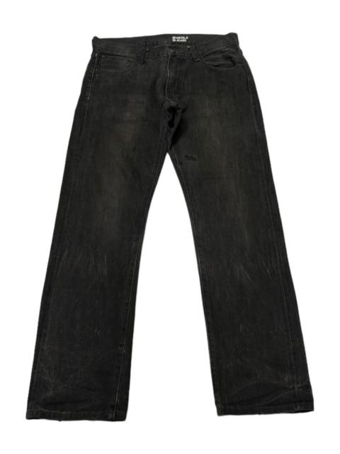 Other Designers 🔥UNIQLO JAPAN SELVEDGE DISTRESSED BLACK DENIM JEANS