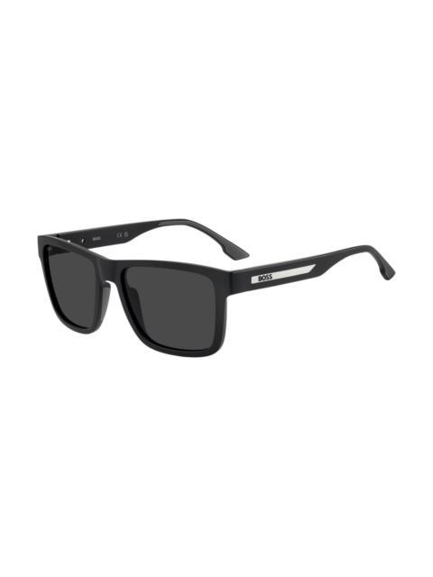 BOSS MATTE-BLACK SUNGLASSES WITH LOGO INSERT
