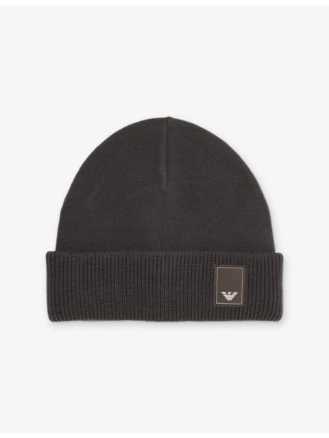 EMPORIO ARMANI Ribbed Wool and Cashmere Beanie Hat