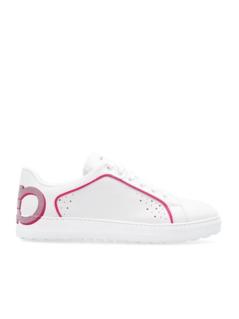 FERRAGAMO Ferragamo Ladies Manhattan Gancini Low-Top Sneakers In White