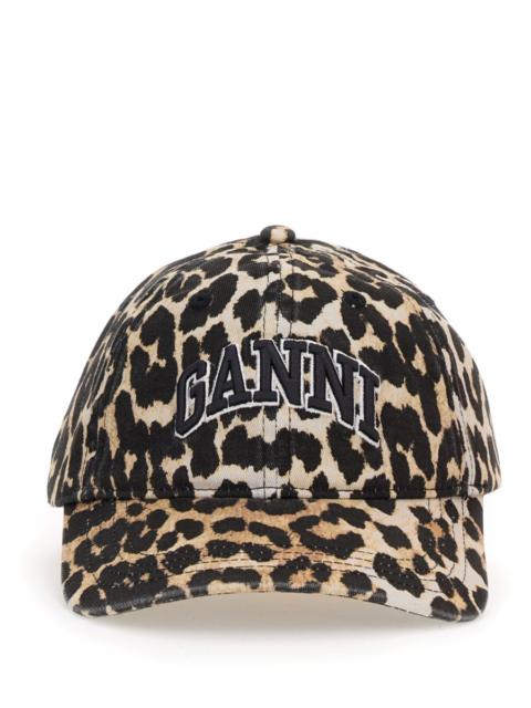 GANNI CAPPELLO DA BASEBALL CON LOGO CON MOTIVO ANIMALIER