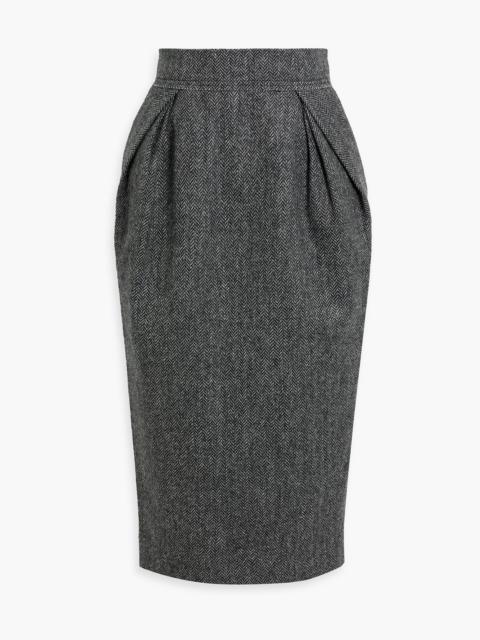 Maison Margiela Herringbone wool-tweed midi skirt
