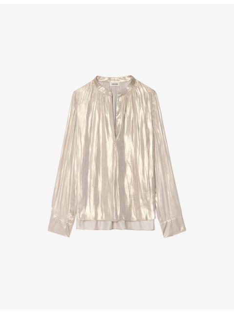 Zadig & Voltaire Tink Ruched Satin Blouse