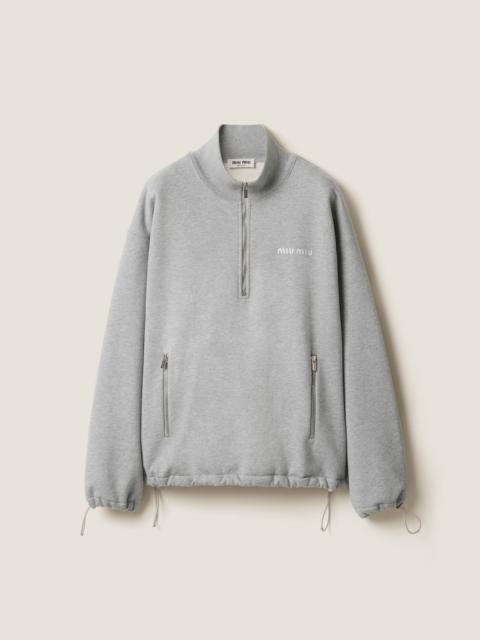 Miu Miu Cotton fleece zipper sweatshirt