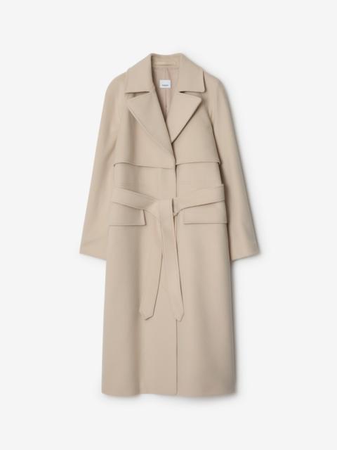 Long Wool Cashmere Trench Coat