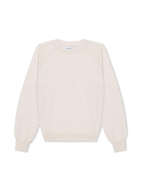 SPRWMN CHALK CASHMERE RAGLAN SWEATER
