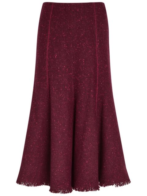 GABRIELA HEARST Gabriela Hearst Amy Speckled Wool and Cashmere-blend Midi Skirt