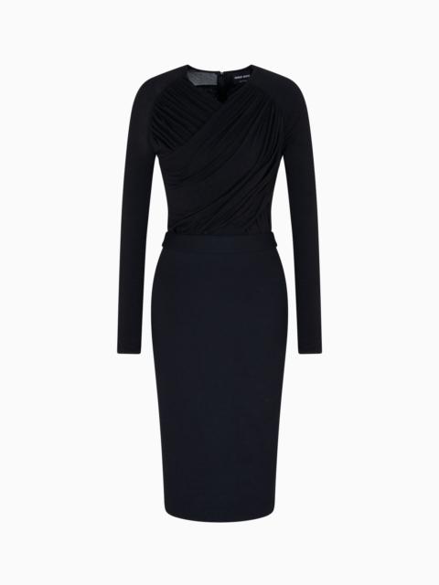 GIORGIO ARMANI LYOCELL JERSEY MIDI DRESS