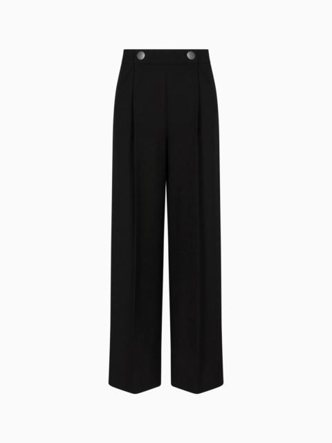 GIORGIO ARMANI SINGLE-PLEAT, SILK CRÊPE CADY TROUSERS