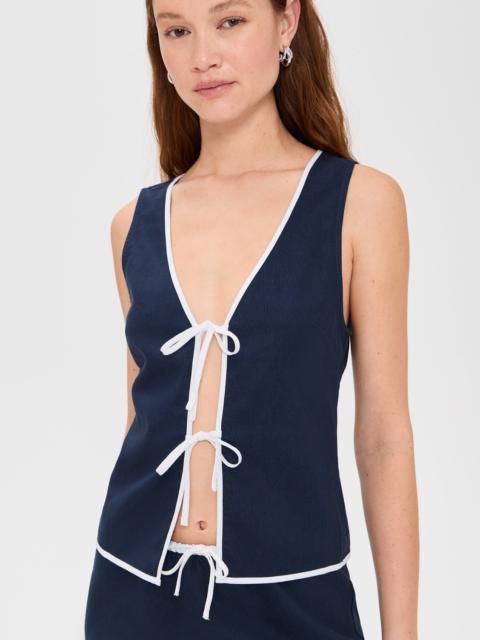onia Air Linen Tie Front Tank