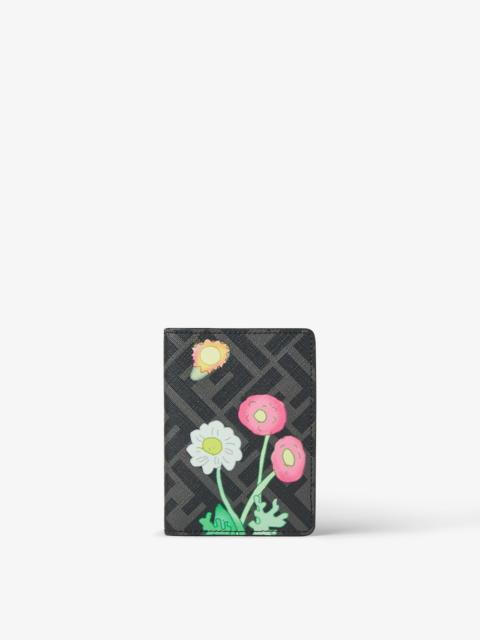 FENDI Fantastic Fendi Future Card Holder Black FF Canvas card holder with multicolor print