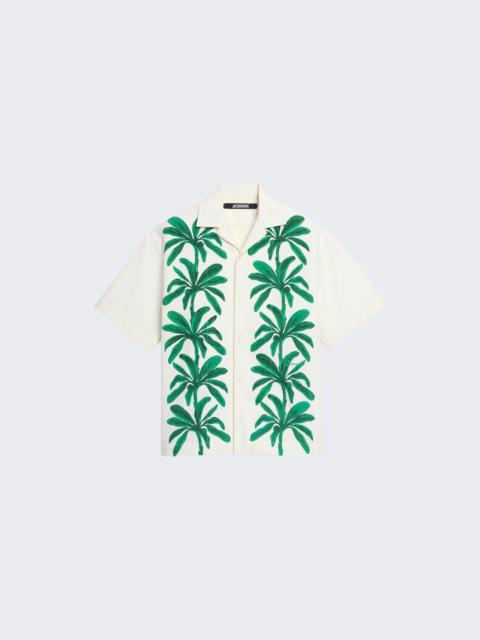 JACQUEMUS La Chemise Jean Print Palmtrees