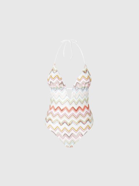 Missoni One-piece swimsuit with zig zag lamé 3D