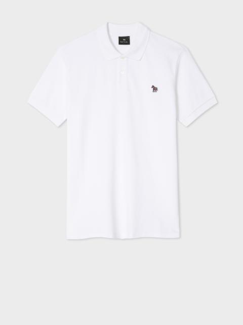 Paul Smith White Cotton-Piqué Zebra Logo Polo Shirt