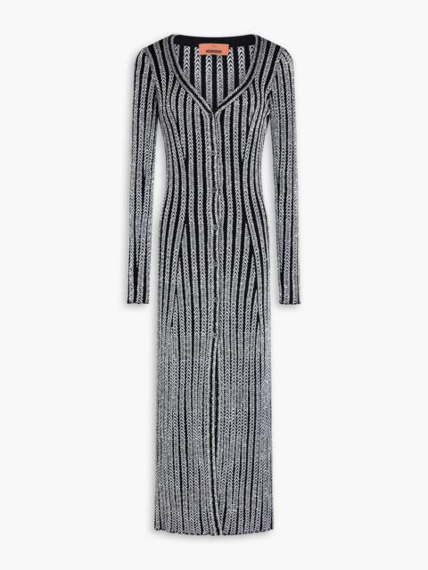 Missoni Sequined striped crochet-knit cardigan