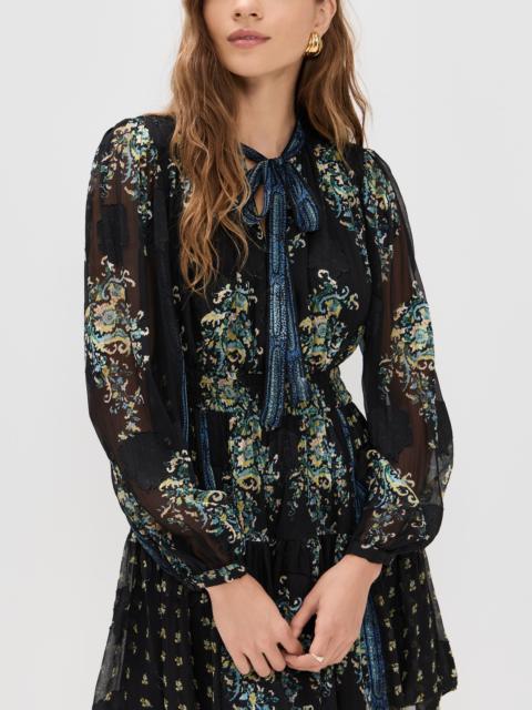 ULLA JOHNSON Maris Necktie Long Sleeve Mini Dress