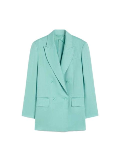 Max Mara Max Mara Women Olimpia Jacket In Chevron Linen - Aqua