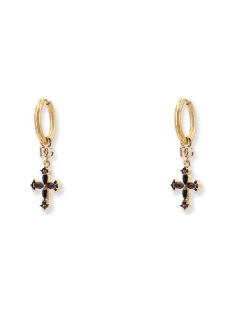 Dolce & Gabbana Brass Earrings With Rhinestones