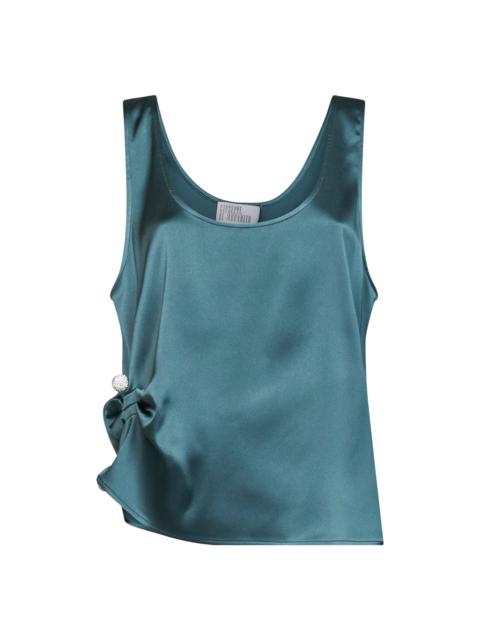 GIUSEPPE DI MORABITO Giuseppe Di Morabito Women Oil Green Satin Draped Top