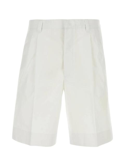 White Cotton Bermuda Shorts