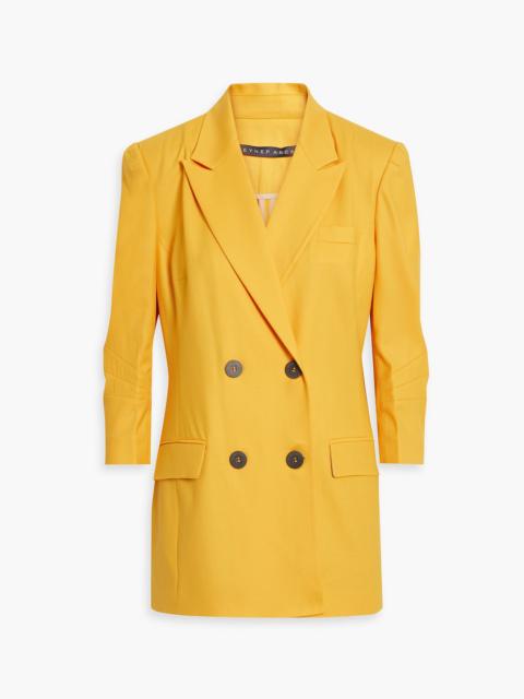 Other Designers Double-breasted pleated wool-blend blazer