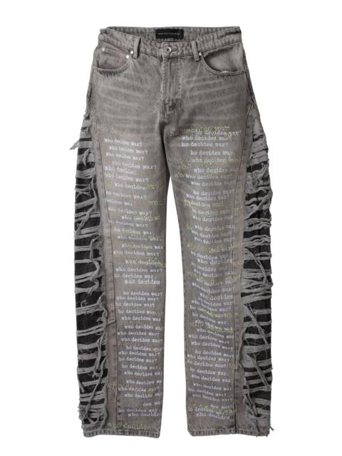 WHO DECIDES WAR ULTRA FLARE SCRIPTURE DENIM