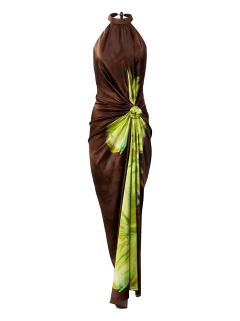 SILVIA TCHERASSI Tizziana Maxi Dress in Green Flower
