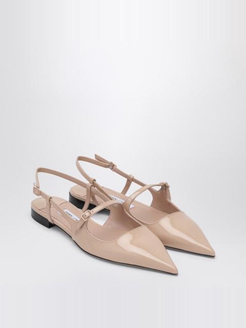 JIMMY CHOO SCARPA DIDI FLAT NUDE IN PATENT LEATHER