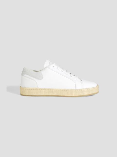 Giuseppe Zanotti GZ City faux raffia-trimmed leather and canvas sneakers