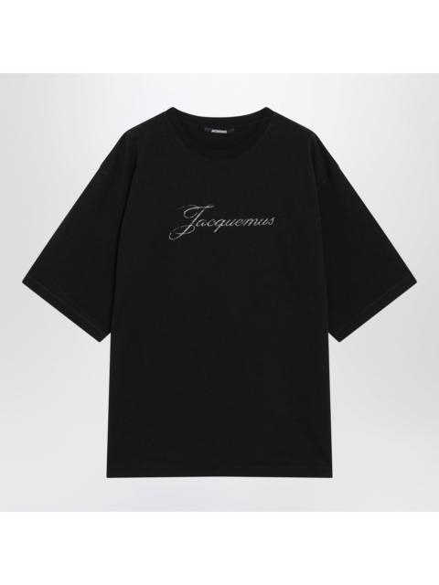 JACQUEMUS Jacquemus Black Cotton-Blend Logo T-Shirt Men