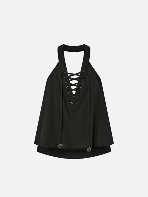 PINKO LIGHTWEIGHT TOP WITH LACES AND TEXAN DETAILS