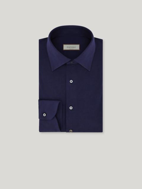 Canali MIDNIGHT BLUE STRETCH COTTON REGULAR-FIT SHIRT