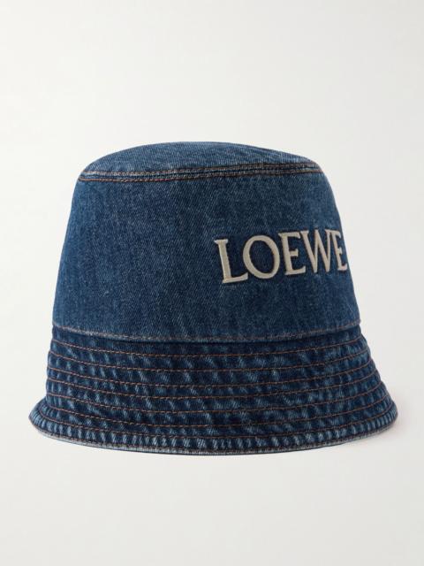 Loewe + Paula's Ibiza embroidered denim bucket hat Mid denim