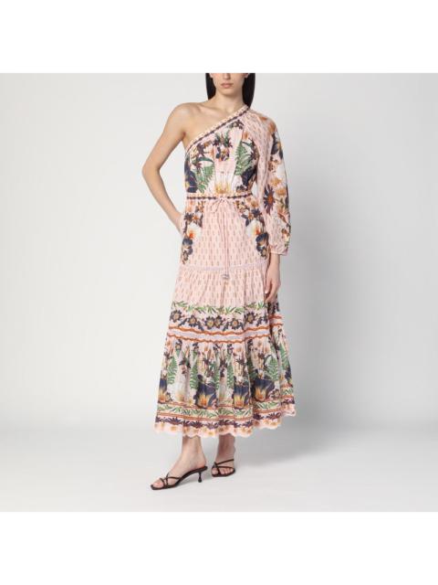 FARM Rio - FARM Rio Dream Garden one-shoulder pink dress