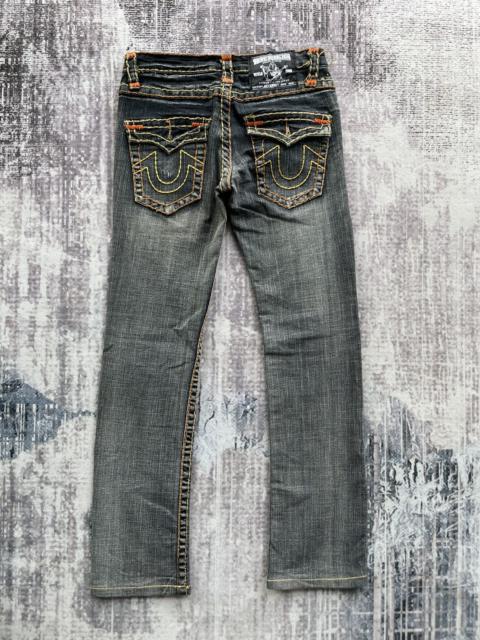 Other Designers TRUE RELIGION RICKY SUPER QT ORANGE YELLOW DOUBLE STITCH