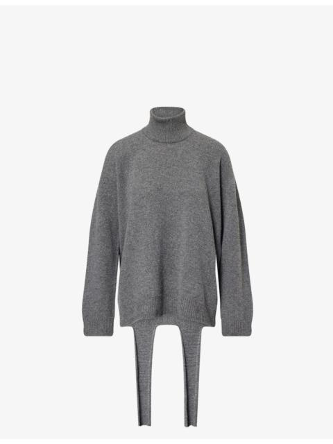ISSEY MIYAKE Backpack Knit High-Neck Wool Jumper