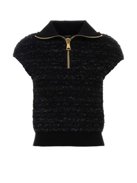 Balmain Balmain Women Melange Black Boucle Vest