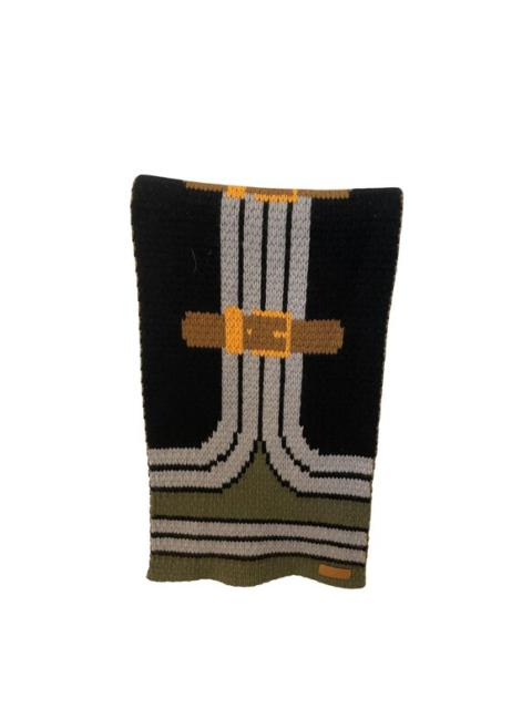 Hermès-Paris 100% Cashmere Multicolor Knit Tube Scarf Made In Great Britain