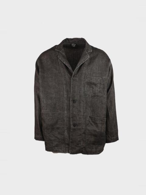 orSlow Simple Work Jacket - Sumi Dyed Linen
