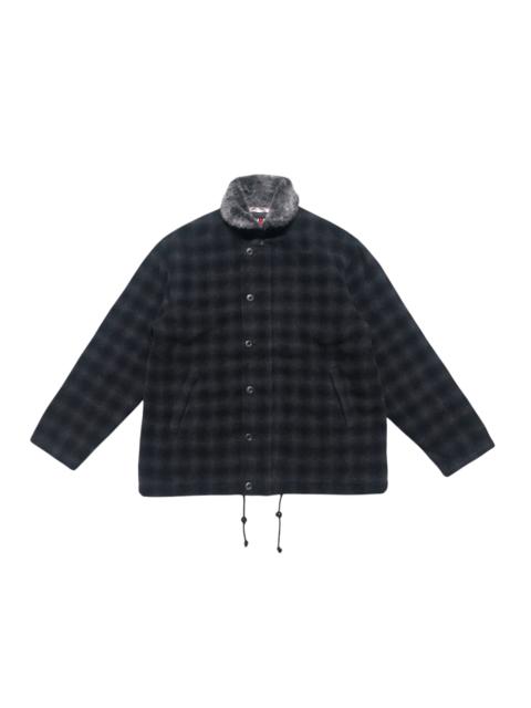 Other Designers Japanese Brand - Vintage Van Jac Shadow Plaid Wool Jacket Fur Collar