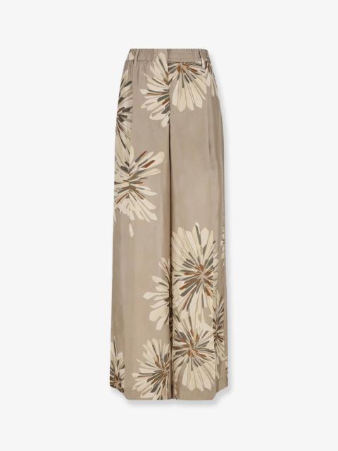 Brunello Cucinelli Brunello Cucinelli Printed Silk Trousers